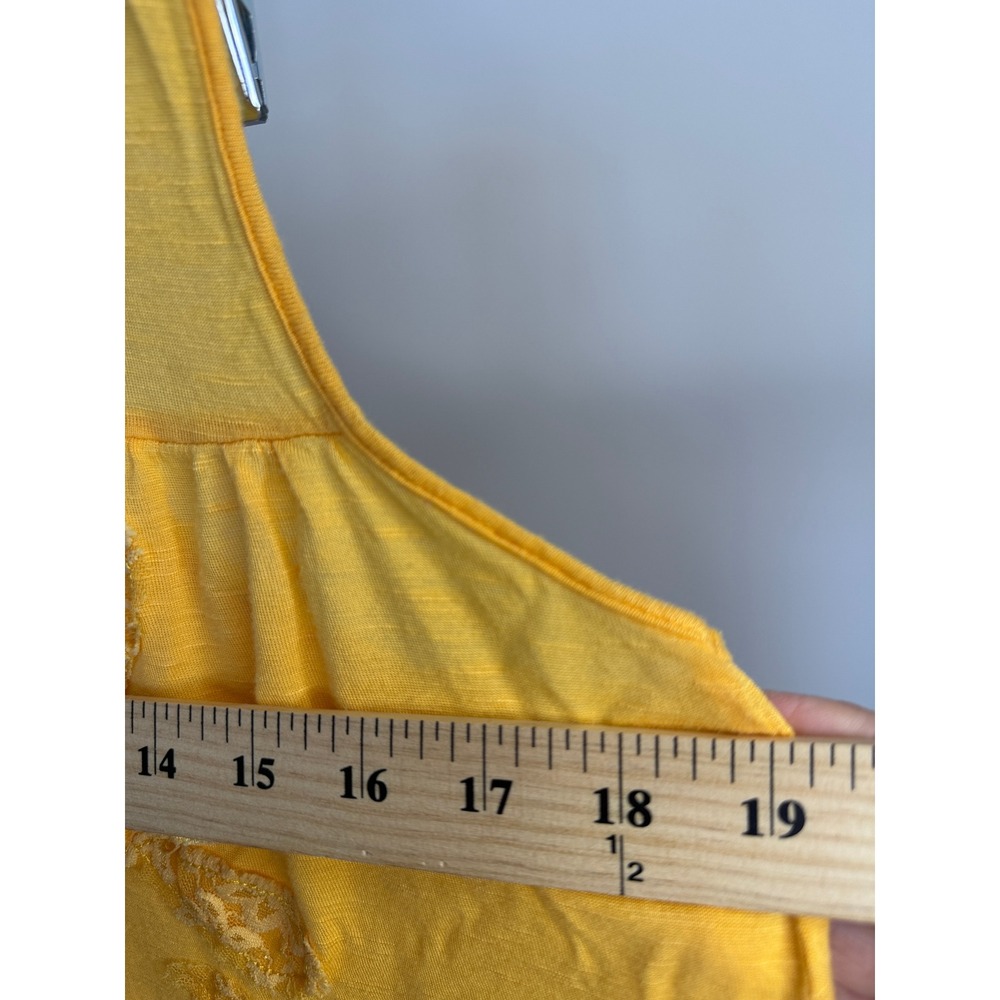 American Rag Cie Yellow Embroidered Boho Tank Top Lace Beads Racerback Womens S - Picture 6 of 6